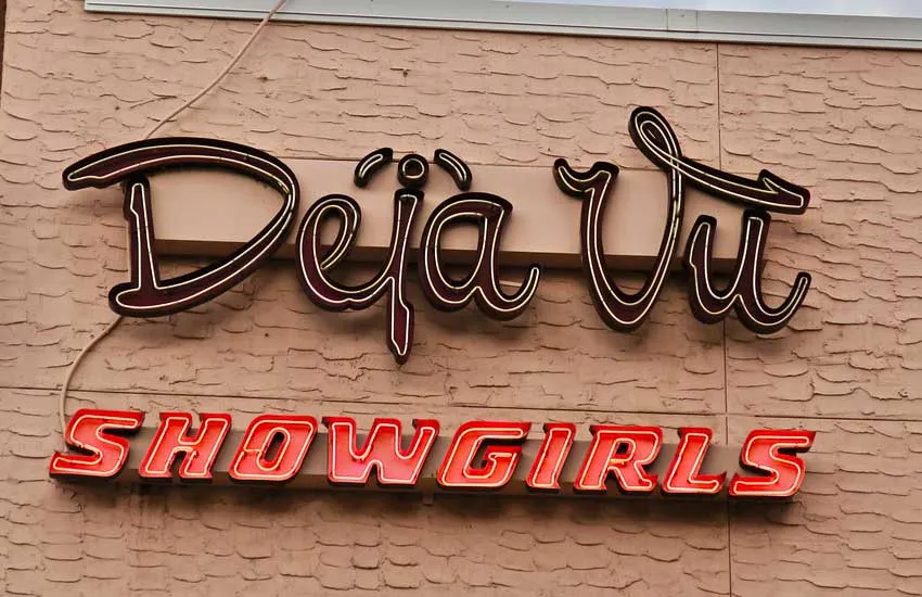 Déjà Vu Showgirls neon sign, Minneapolis