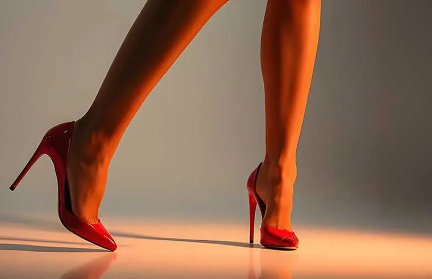 Red heels on the club floor
